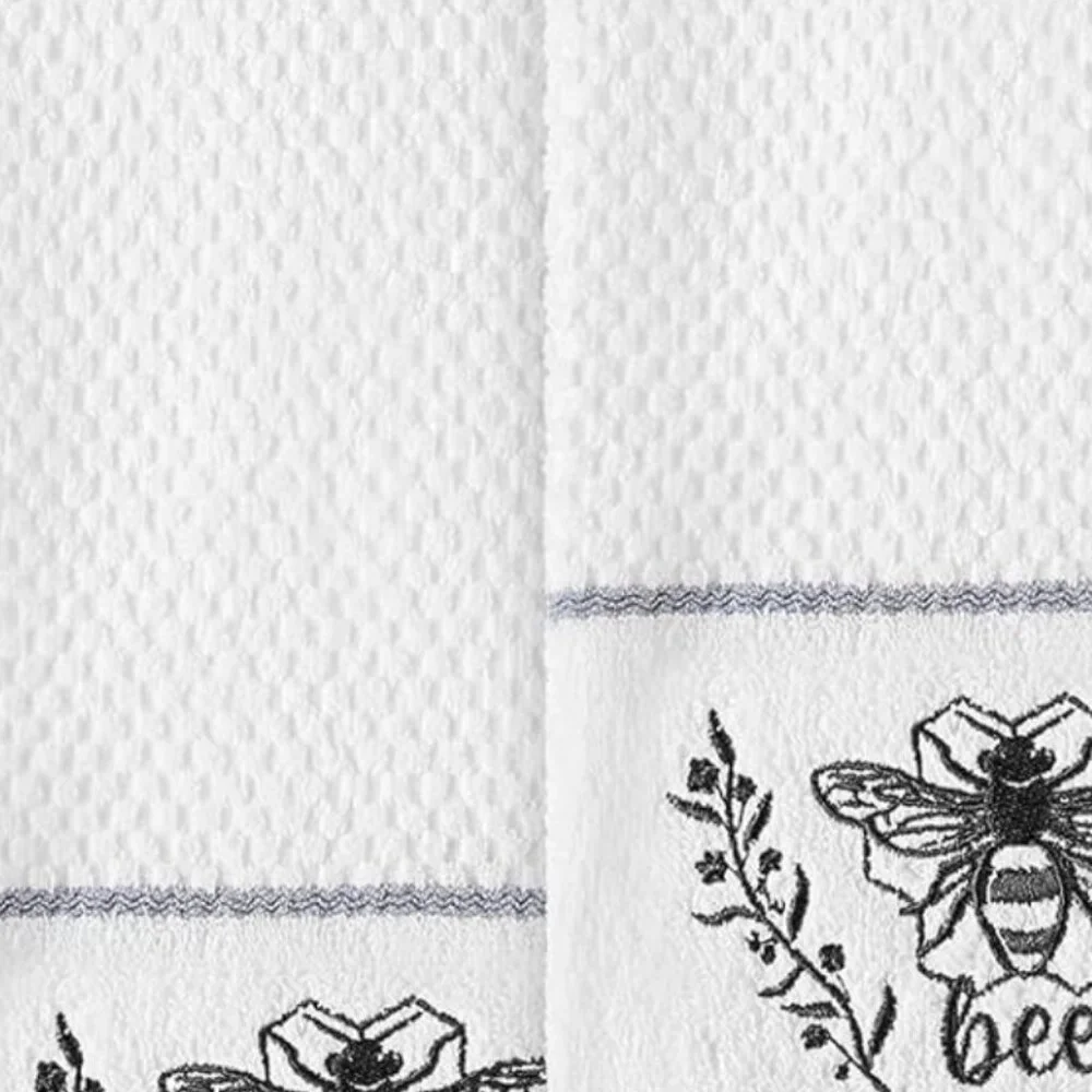 Honey Bee Kitchen Hand Towels Set Cottage Decor Bathroom Decoration Dish Cloths